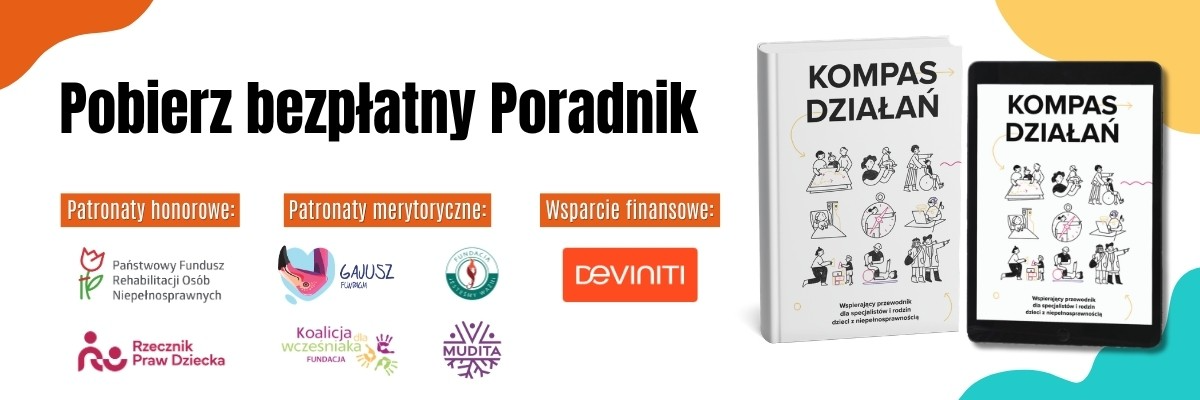 Bezpłatny poradnik Fundacji Avalon Kompas działań dla specjalistów i rodzin dzieci z niepełnosprawnością
