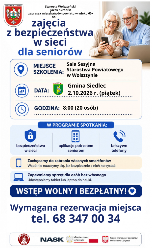Zajęcia z bezpieczeństwa w sieci dla Seniorów